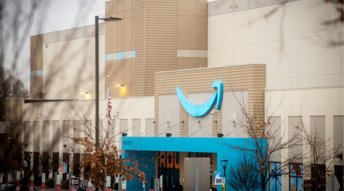 An Amazon distribution facility in Garner, N.C., on Feb. 8, 2025. Amazon has reportedly put in a last-minute bid to acquire all of TikTok, the popular video app, as it approaches an April deadline to be separated from its Chinese owner or face a ban in the United States, according to three people familiar with the bid. (Kate Medley/The New York Times)
