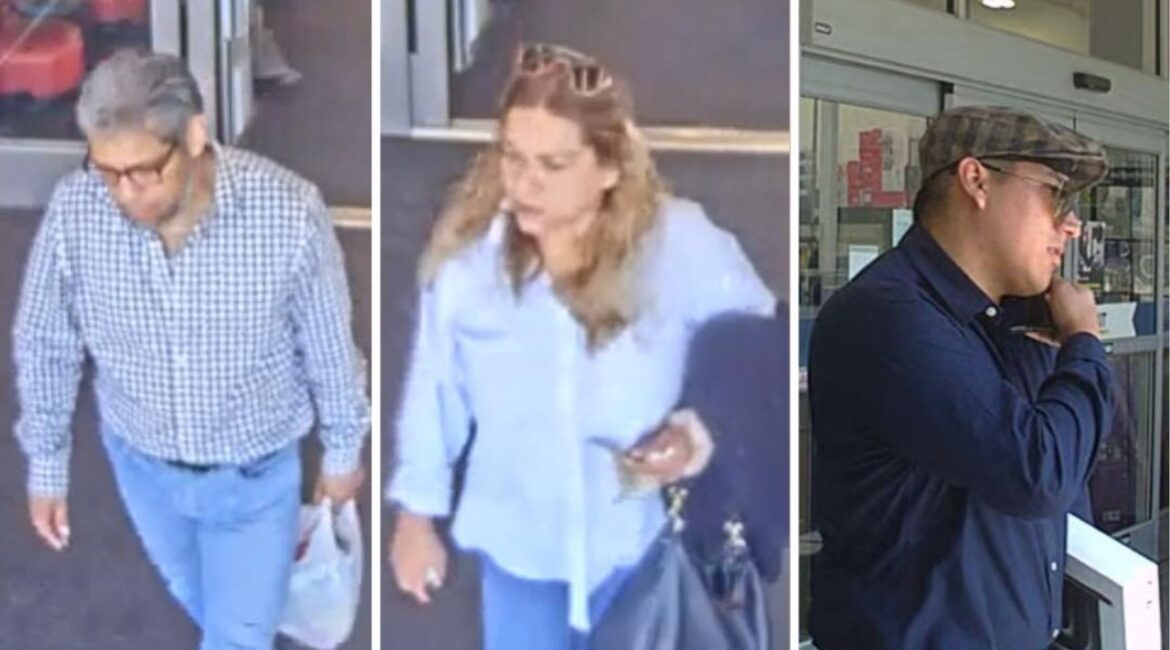 Clovis police are seeking public help in identifying three suspects involved in a credit card fraud case after a stolen card was used at Best Buy and Target. (Clovis PD)