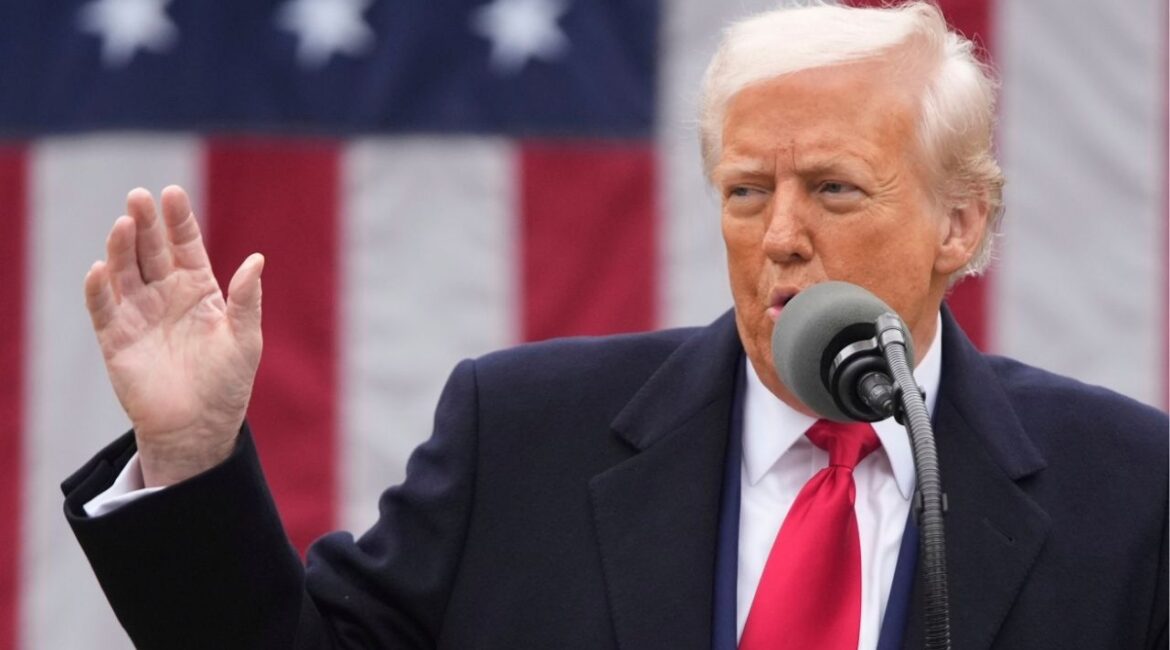 President Donald Trump speaks during an event to announce new tariffs in the Rose Garden at the White House, Wednesday, April 2, 2025, in Washington. (AP/Mark Schiefelbein)