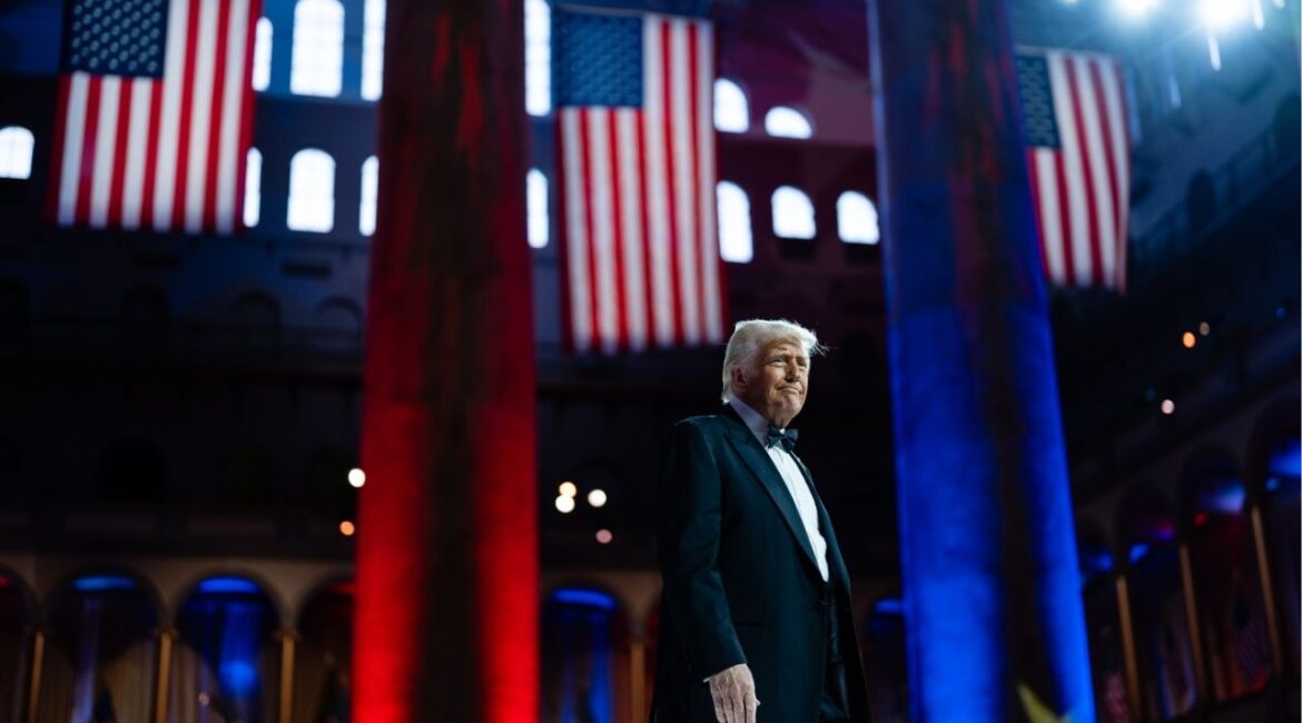 President Donald Trump addresses a National Republican Congressional Committee dinner in Washington, April 8, 2025. Economic turmoil, particularly a sharp decline in bond prices, caused President Trump to reverse course on the steep levies. (Eric Lee/The New York Times)