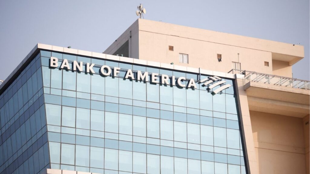 A logo of the Bank of America is seen on an office building at the Gujarat International Finance Tec-City (GIFT) at Gandhinagar, India, December 8, 2023. (REUTERS File)