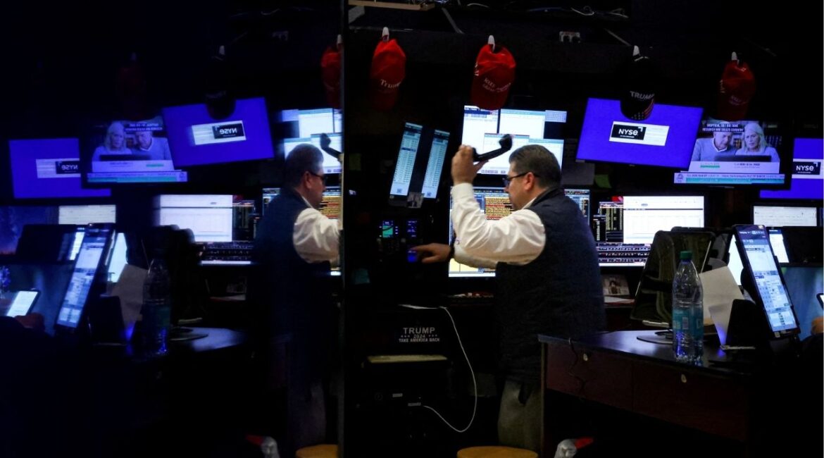 A trader works on the floor at the New York Stock Exchange (NYSE) in New York City, U.S., April 15, 2025. (REUTERS File)