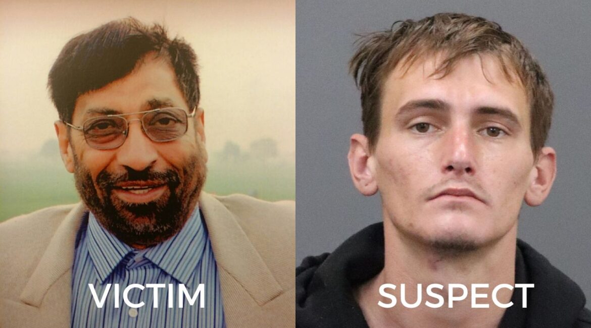 Bailey Rosenberger (left) has been arrested in the 2016 cold case murder of a Fresno store clerk, Gurcharn Singh Gill, who was fatally stabbed during a robbery. (Fresno PD)