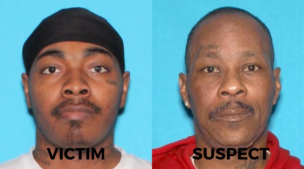 Bryan Blackman (right), 52, was arrested Wednesday on suspicion of murder after admitting to fatally stabbing his son, Javoeea Blackman, 25, during a disturbance outside a Fresno apartment on Wednesday, April 23, 2025. (Fresno PD)