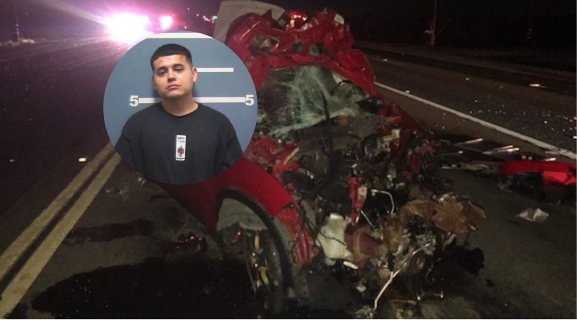 Maxwell Barrios, 28, of Tulare, was sentenced to over four years in state prison on Wednesday, April 23, 2025, for a 2023 DUI crash that seriously injured two women, including one who required a partial arm amputation. (Tulare County DA)