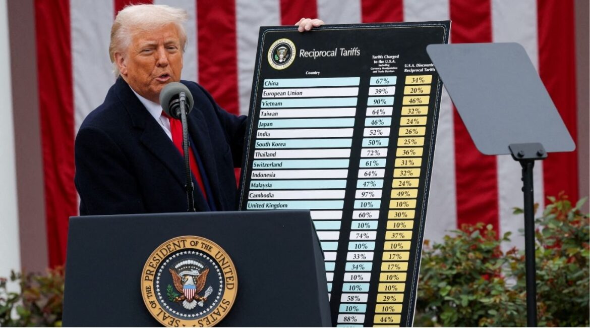 President Donald Trump delivers remarks on tariffs in the Rose Garden at the White House in Washington, D.C., U.S., April 2, 2025. (REUTERS/Carlos Barria TPX IMAGES OF THE DAY/File Photo)