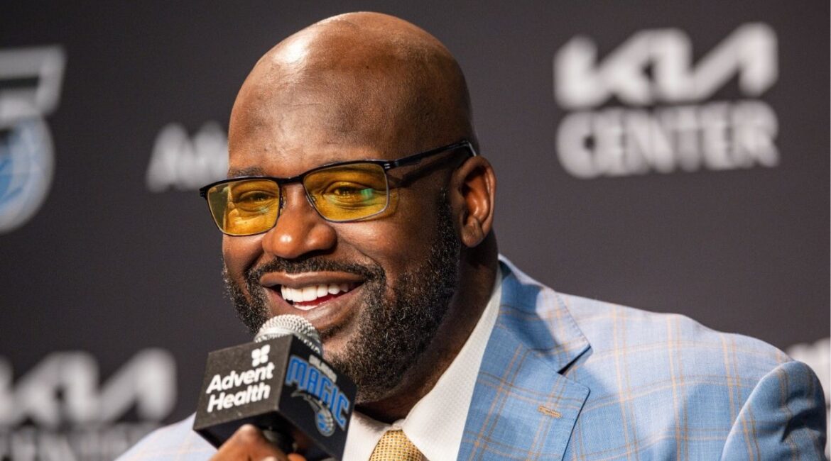 Shaquille O'Neal speaks during a press conference on Feb. 13, 2024, in Orlando, Fla. (AP File)