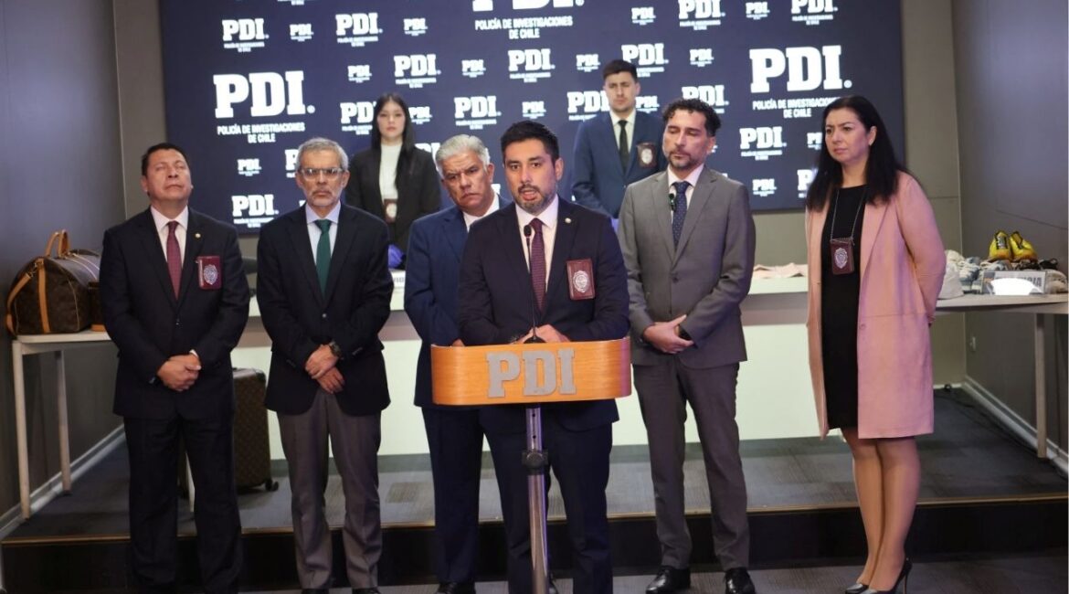 Johnny Fica, head of the police's money and asset laundering division, speaks during a press conference in Santiago, Chile, April 30, 2025. (Chilean Police/Handout via Reuters)