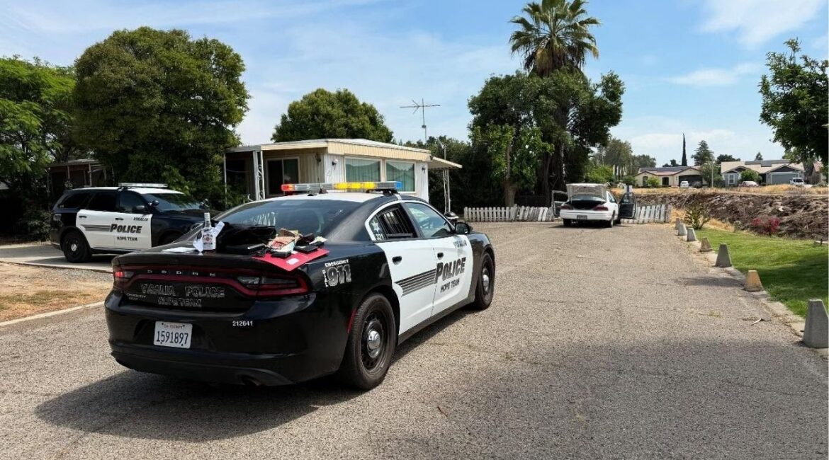 Stephen Garret Gomes, 44, was arrested Wednesday, April 30, 2025, after fleeing police during a traffic stop, crashing his vehicle, and abandoning his disabled mother inside. (Visalia PD)