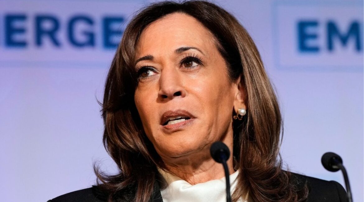 Former Vice President Kamala Harris delivers the keynote speech at the Emerge 20th Anniversary Gala in San Francisco, Wednesday, April 30, 2025. (AP/Godofredo A. Vásquez)