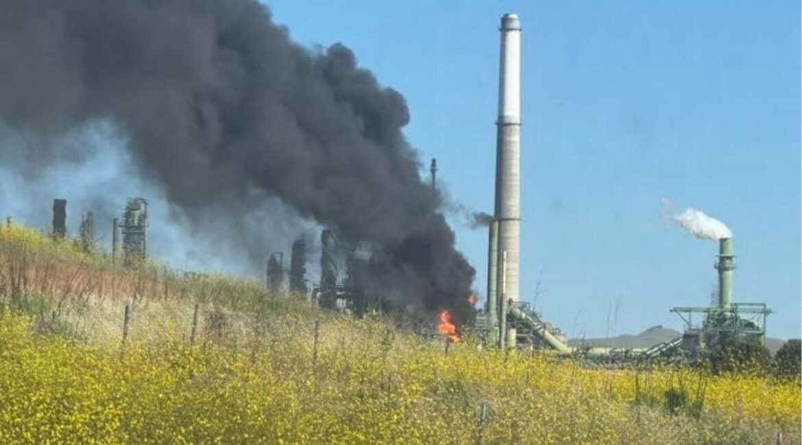A fire broke out at the Benicia Valero Refinery on Monday, May 5, 2025. (Benicia FD)