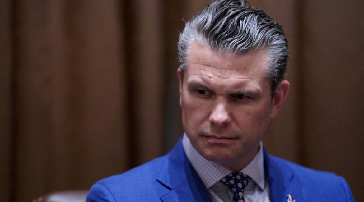 U.S. Secretary of Defense Pete Hegseth attends a cabinet meeting at the White House in Washington, D.C., U.S., April 10, 2025. REUTERS/Nathan Howard/File Photo