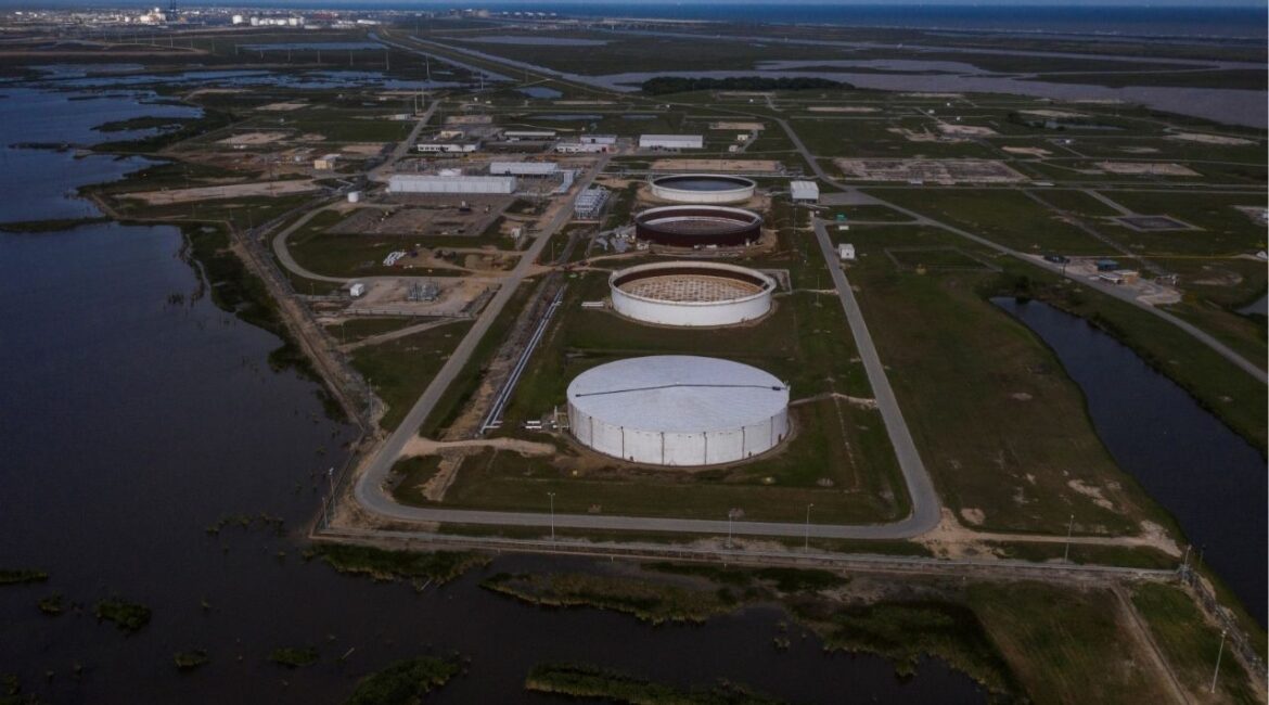 The Bryan Mound Strategic Petroleum Reserve, an oil storage facility, is seen in this aerial photograph over Freeport, Texas, U.S., April 27, 2020. REUTERS/Adrees Latif/File Photo