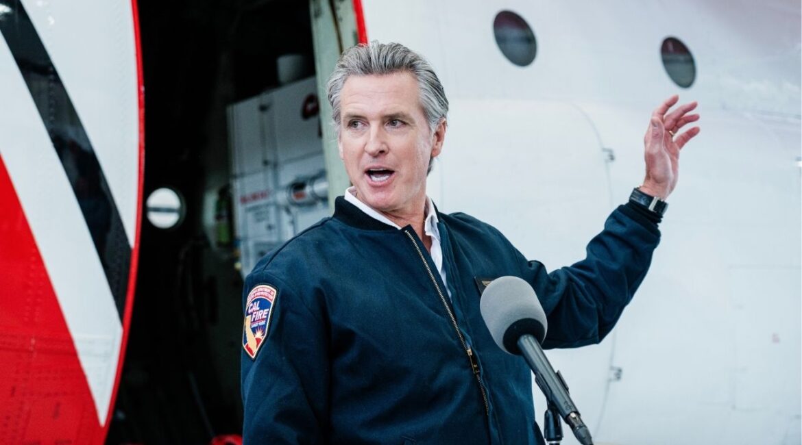 Gov. Gavin Newsom discusses California state firefighting operations in Sacramento on April 24, 2025. In a budget presentation planned for May 14, Newsom will call on California to scale back health care for undocumented immigrants to help balance the state budget, retrenching on his desire to deliver “universal health care for all.” (Andri Tambunan/The New York Times)