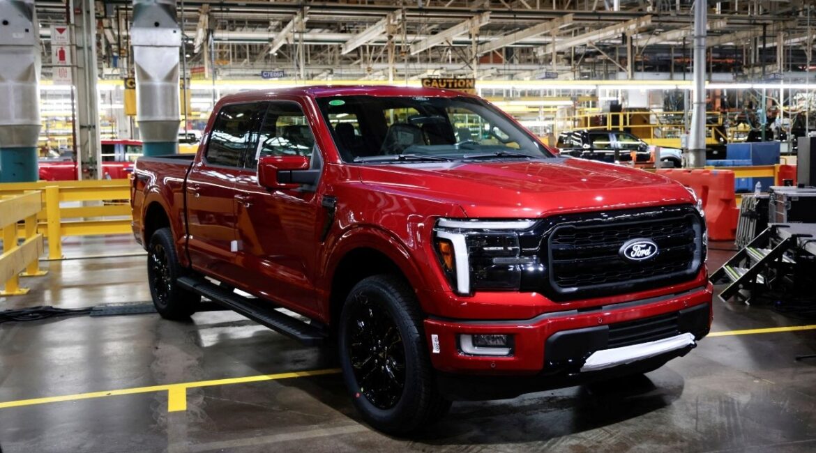Ford Motor Co. launches the new F-150 pickup truck at Dearborn Truck Plant in Dearborn, Michigan, U.S. April 11, 2024. REUTERS/Rebecca Cook/File Photo