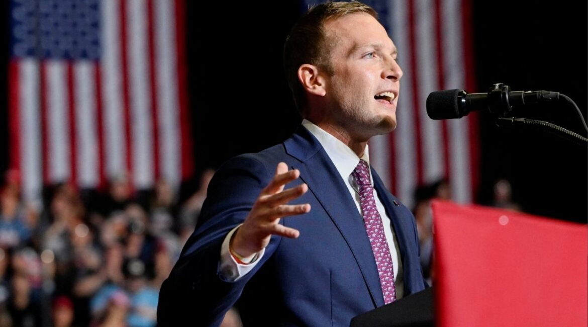 U.S. Republican congressional candidate Max Miller speaks during former U.S. president Donald Trump's rally in Youngstown, Ohio, U.S., September 17, 2022. (Reuters File)