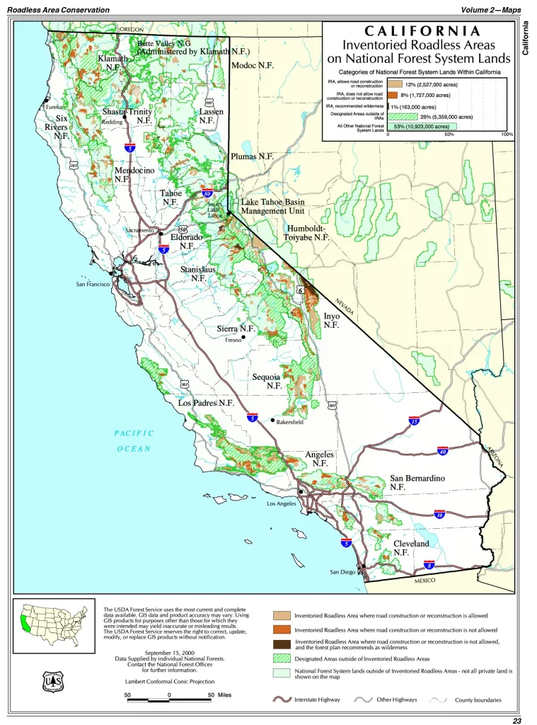 US Forest Service Roadless Map