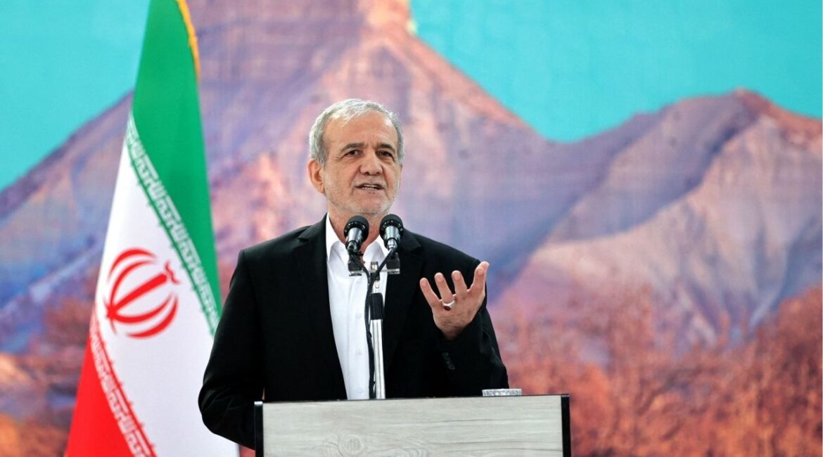 Iranian President Masoud Pezeshkian speaks during a meeting in Ilam, Iran, June 12, 2025. (Reuters File)