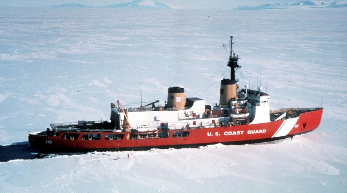 United States Coast Guard Heavy Icebreaker Polar Star (WAGB 10) is shown in this undated photo in Antarctica. (Reuters File)