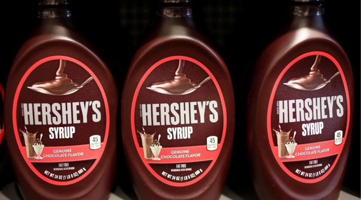 Containers of Hershey's chocolate syrup are seen on display in a shop in New York City, U.S., July 20, 2017. (Reuters File)