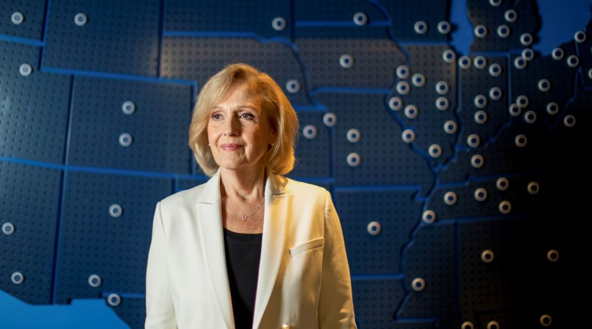 Portrait of Paula Kerger, the chief executive of PBS.