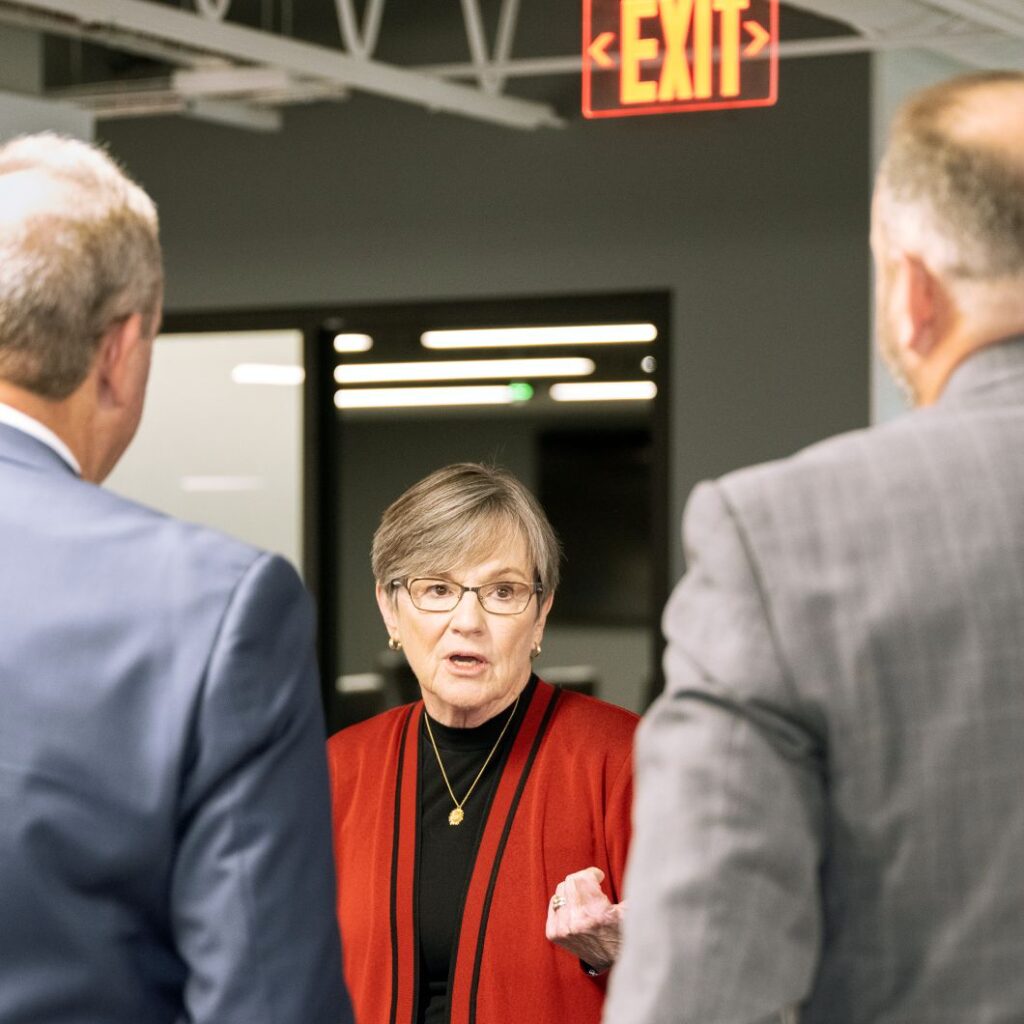 Kansas Gov. Laura Kelly at the Textron Aviation Career and Learning Center