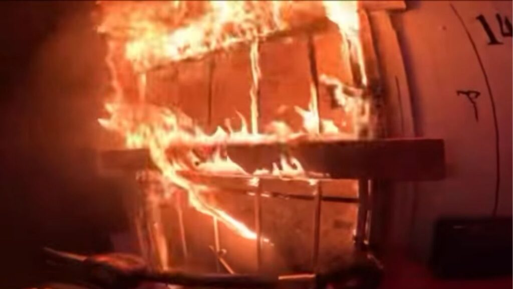 A vacant building on North Blackstone Avenue in Fresno was destroyed by fire Tuesday, July 15, 2025, night, though firefighters prevented it from spreading to nearby structures. (Fresno FD)