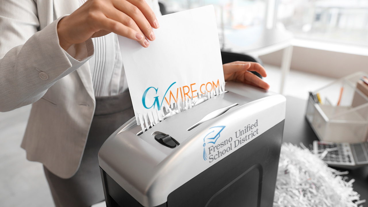 FUSD Fresno Unified paper shredder gvwire