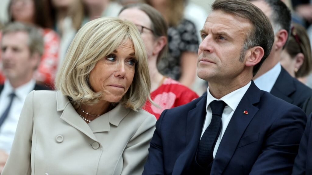 France's President Emmanuel Macron and his wife Brigitte Macron attend a ceremony during their visit to The British Museum in London, Britain, July 9, 2025. (Reuters File)