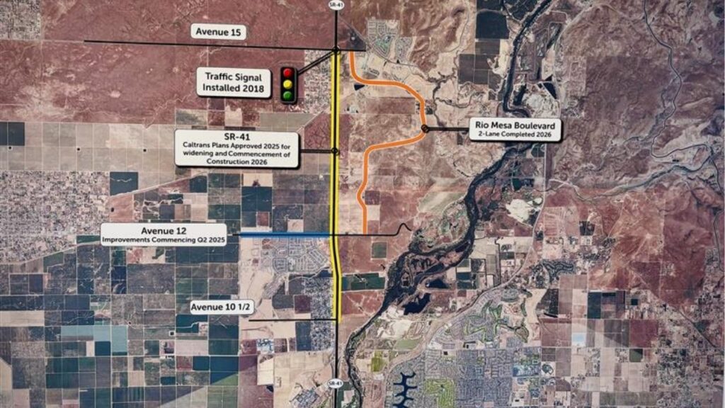 Map of Rio Mesa Boulevard Highway Bypass Project (Madera County)