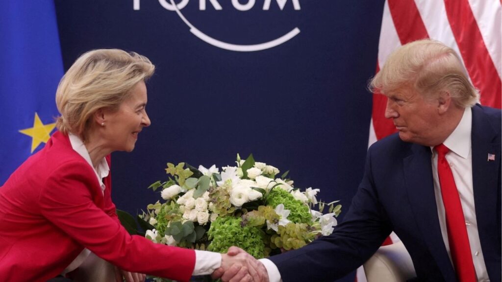 President Donald Trump attends a bilateral meeting with European Commission President Ursula von der Leyen during the 50th World Economic Forum (WEF) annual meeting in Davos, Switzerland, January 21, 2020. (Reuters File)