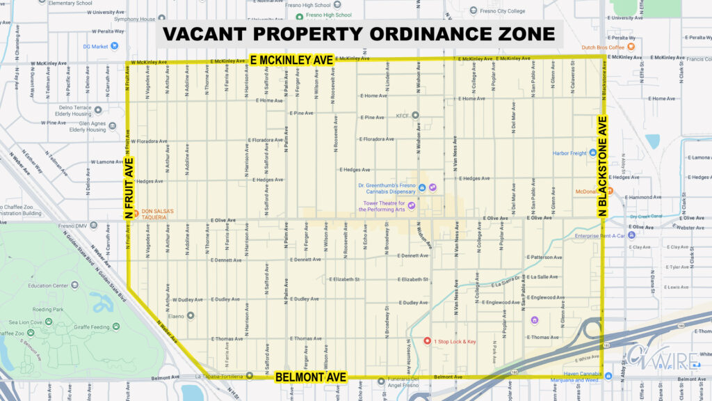 Map of Vacant Property Ordinance Zone