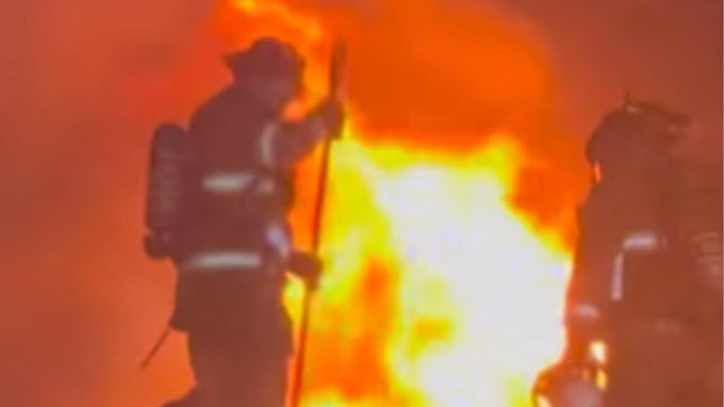 A Saturday, July 26, 2025, night house fire on North Gearhart in Fresno displaced residents and caused major damage, but no injuries were reported and firefighters rescued a cat from the home. (Fresno FD)