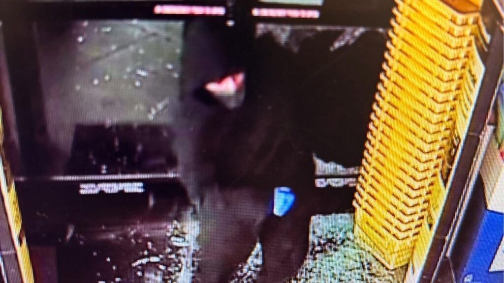 The third masked suspect that the Fowler Police Department say is at large. (Fowler PD)