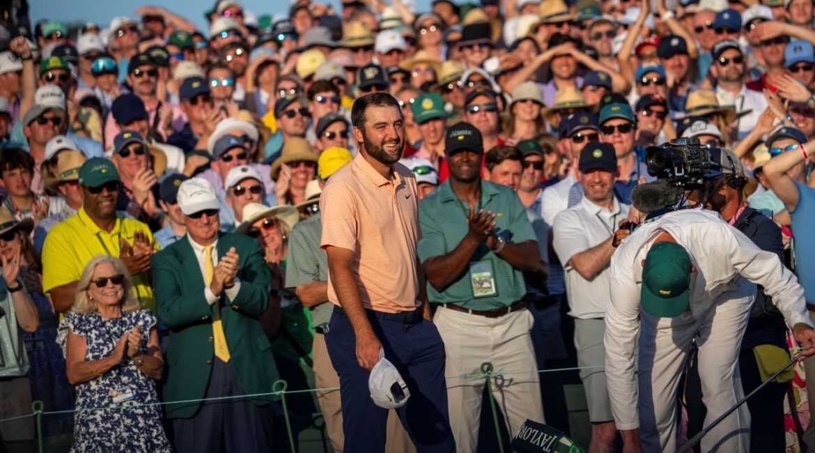 Scottie Scheffler Celebrates Winning the 2024 Masters