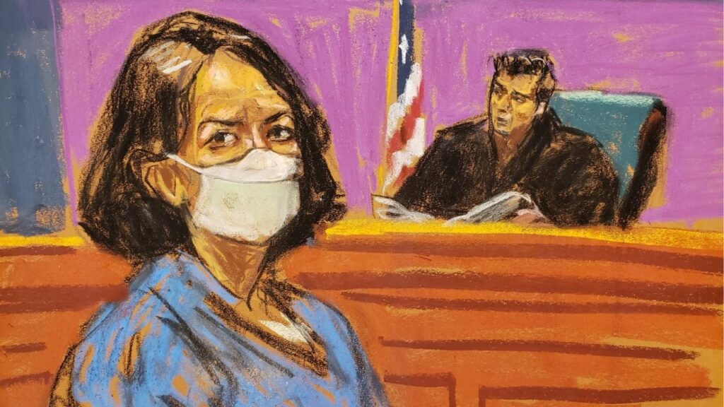 Jeffrey Epstein associate Ghislaine Maxwell listens to her sentencing from Judge Alison Nathan in a courtroom sketch in New York City, U.S. June 28, 2022. (Reuters File)