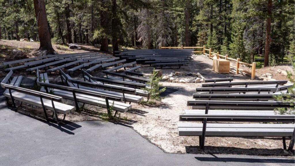The amphitheater nestled in the Tuolumne Meadows Campground. (NPS)