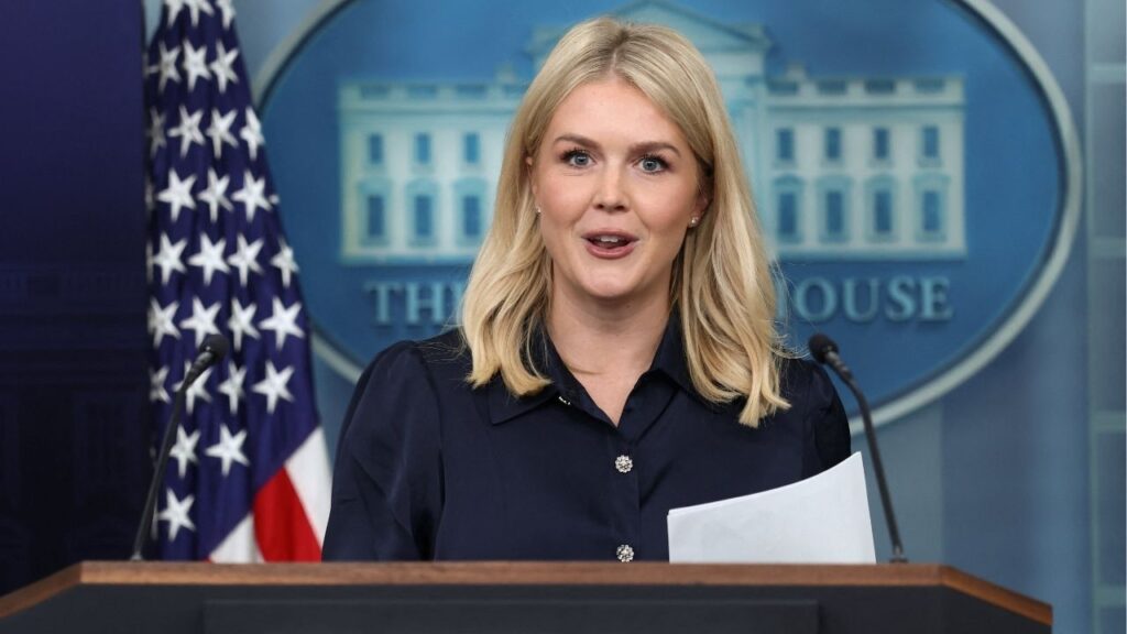 White House Press Secretary Karoline Leavitt speaks during a press briefing at the White House in Washington, D.C., U.S., July 31, 2025. (Reuters/Evelyn Hockstein)