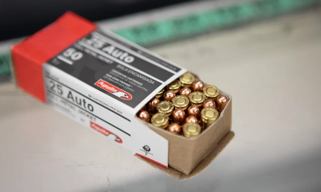 .25 Caliber Ammunition on the Counter at Big 5