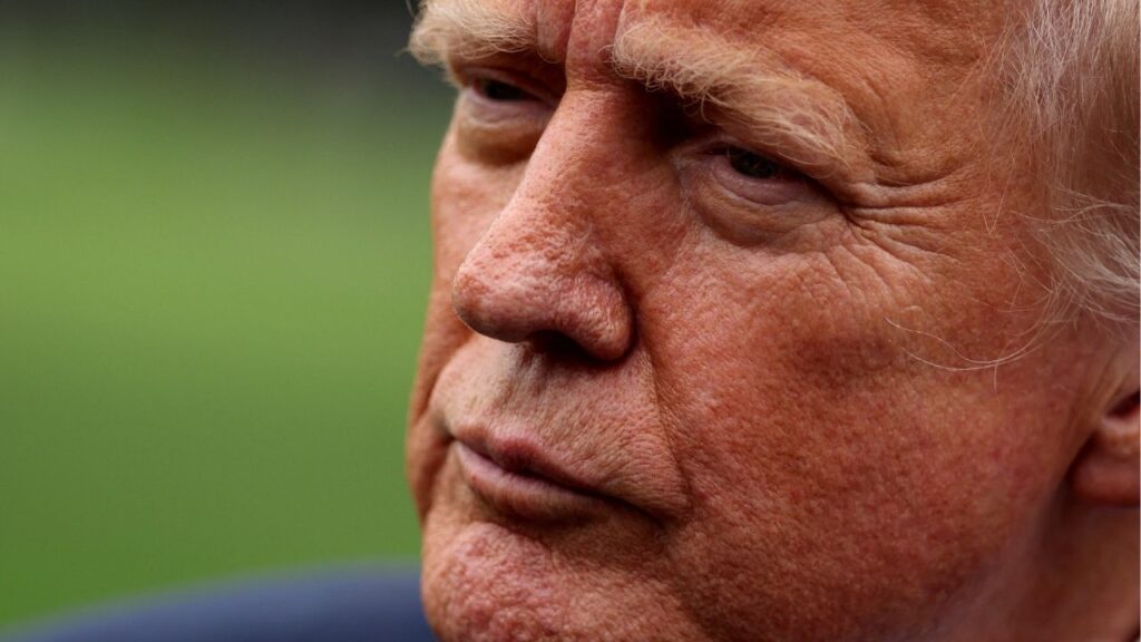 President Donald Trump speaks to reporters ahead of boarding Marine One to depart for New Jersey, at the White House in Washington, D.C., U.S., August 1, 2025. (Reuters/Jonathan Ernst)