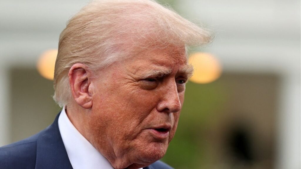 President Donald Trump speaks to reporters ahed of boarding Marine One to depart for New Jersey, at the White House in Washington, D.C., U.S., August 1, 2025. (Reuters)