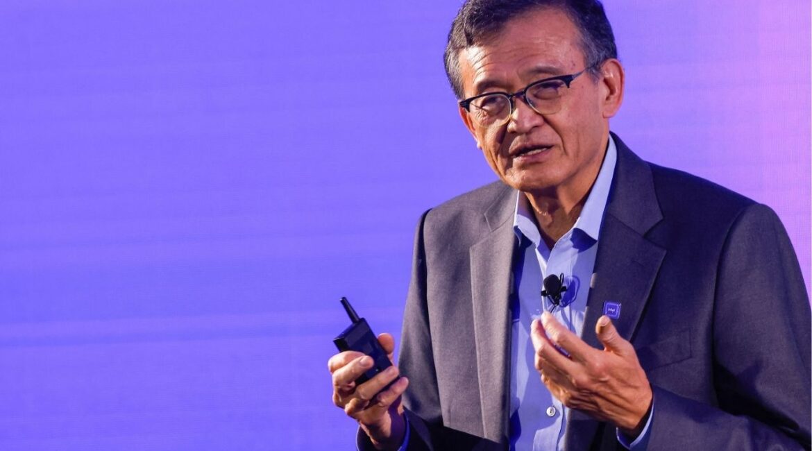 Intel CEO Lip-Bu Tan makes a speech on stage in Taipei, Taiwan May 19, 2025. (Reuters File)