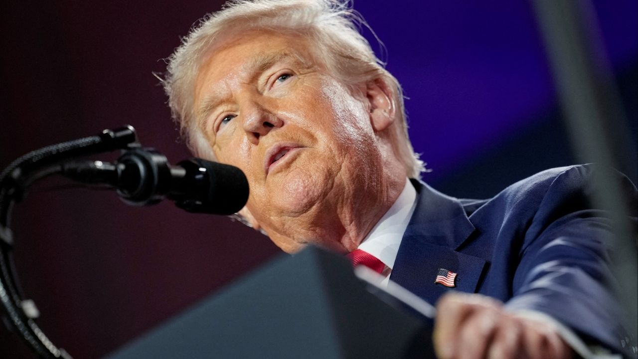 President Donald Trump delivers remarks on artificial intelligence at the "Winning the AI Race" Summit in Washington D.C., U.S., July 23, 2025. (Reuters File)