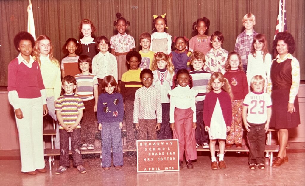 Cheryl Cotton as a First-Grader in Class Taught by her Mother