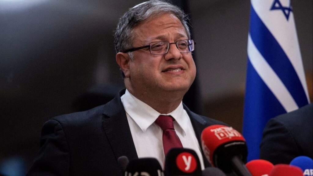 Israeli National Security Minister and head of Jewish Power party Itamar Ben-Gvir gives a statement to members of the press, ahead of a possible ceasefire between Israel and Hamas, in Jerusalem, January 16, 2025. (Reuters File)