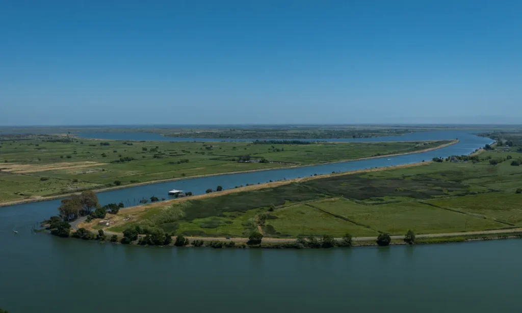 Aerial View of California's Delta