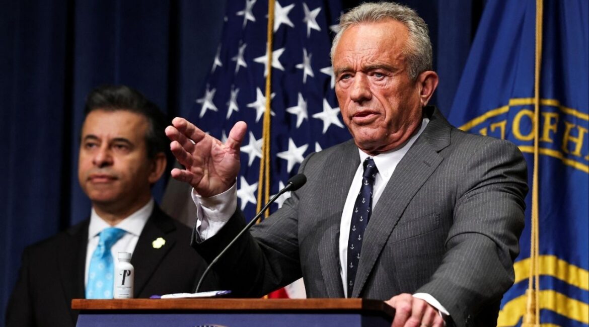 U.S. Health and Human Services (HHS) Secretary Robert F. Kennedy, Jr., speaks during a press conference as new actions on the opioid 7-OH compound are announced, at the Department of Health and Human Services in Washington, D.C., July 29, 2025. (Reuters File)