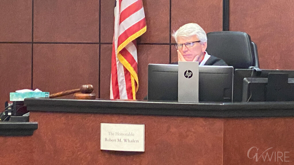 Judge Robert Whalen at the bench during a October 30, 2024 hearing.