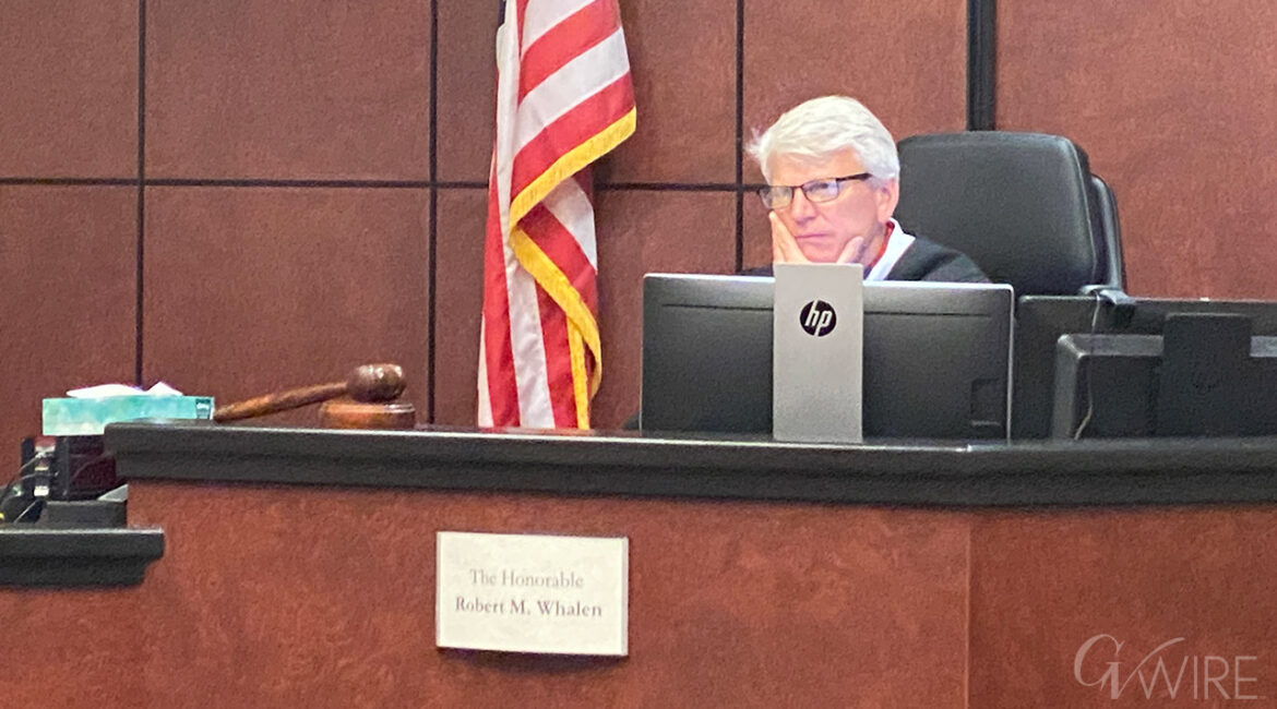 Judge Robert Whalen at the bench during a October 30, 2024 hearing.