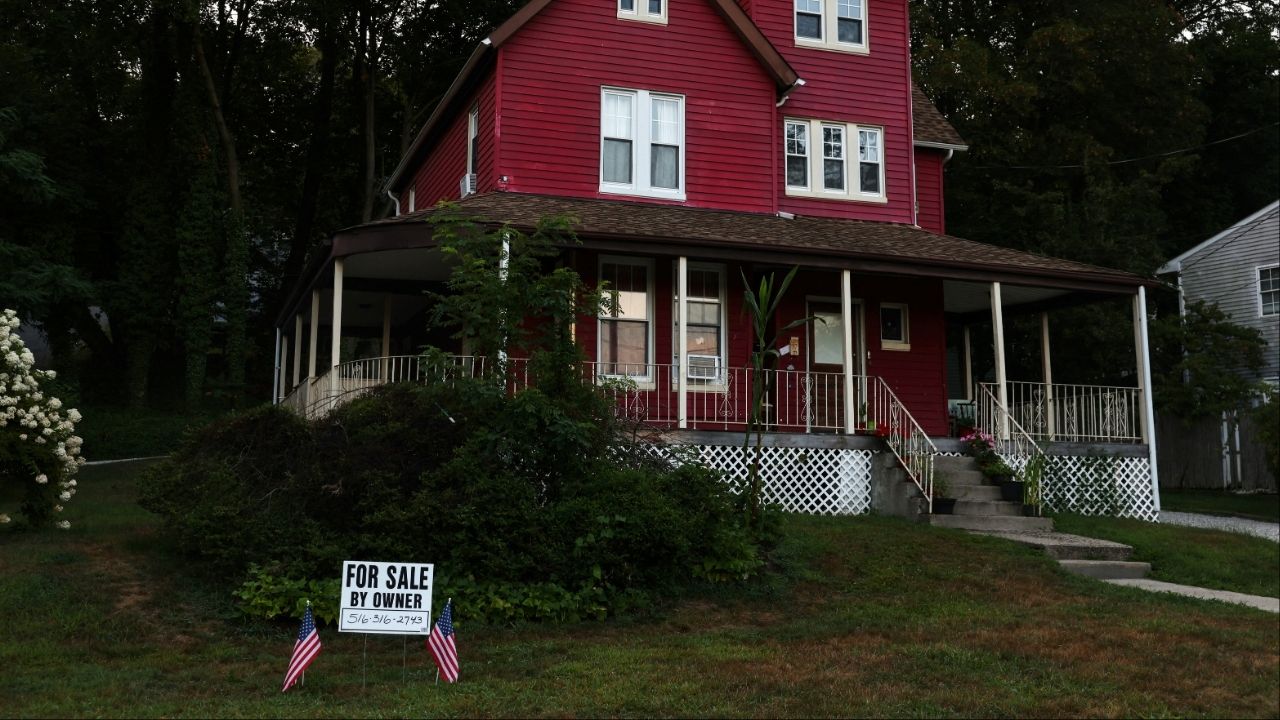 A "For Sale" sign stands in front of a house, on the North Shore of Long Island city of Glen Cove, New York, U.S., August 12, 2025. (Reuters File)